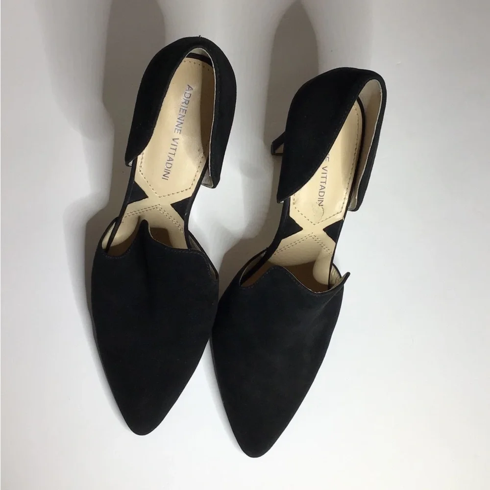 Adrienne Vittadini Nicolo Black Suede 4" D'Orsay Dress Heels - 7.5M - Picture 9 of 12